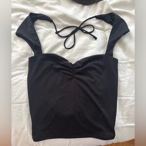 Garage Black Sweetheart Top
